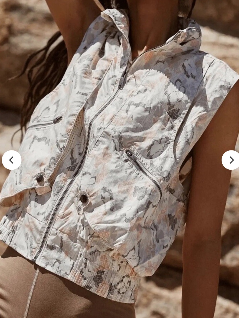 Free People Movement Off the Grid printed vest Size XS